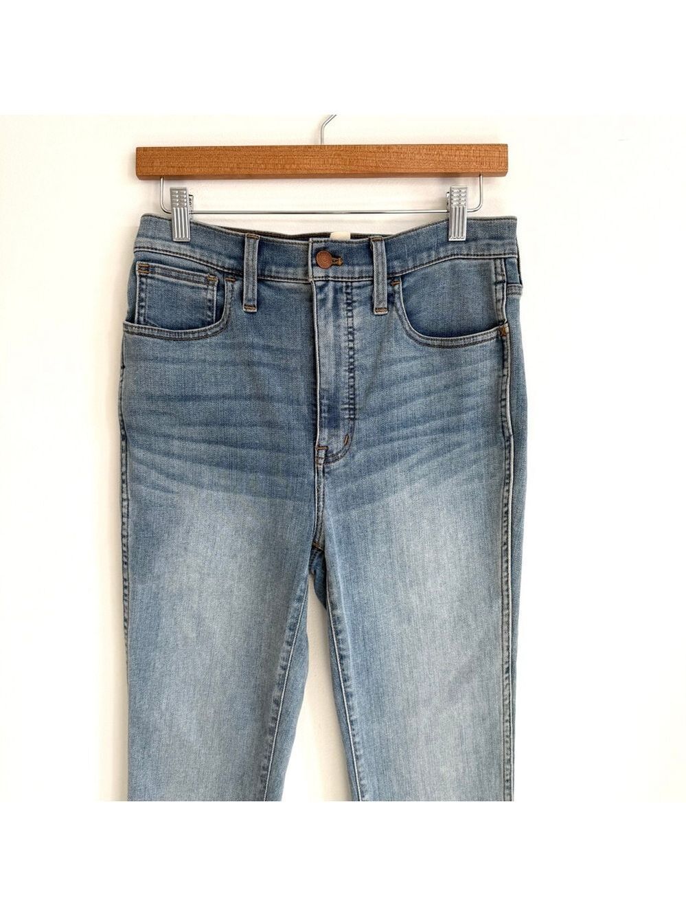 Madewell 11" Roadtripper High Rise Skinny Jeans Womens Size 28 Blue Light Wash - Picture 2 of 14